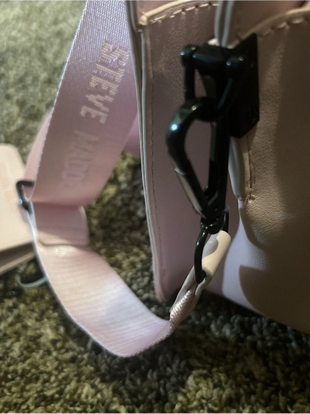 Steve Madden Pale Pink Tote with Black Logo Detail